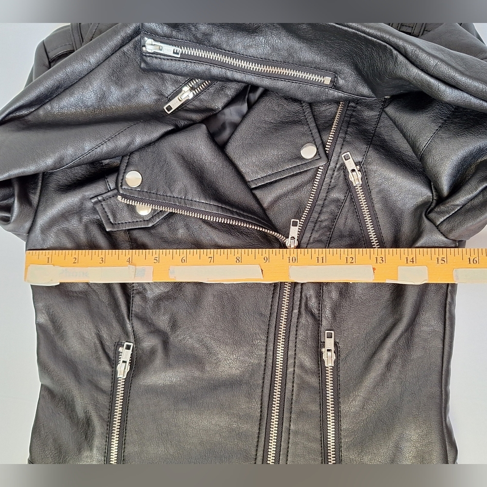 Romeo Juliet Leather Biker Jacket Moto Edgy Black Punk Rock Indie NEW Womens S - Picture 11 of 13
